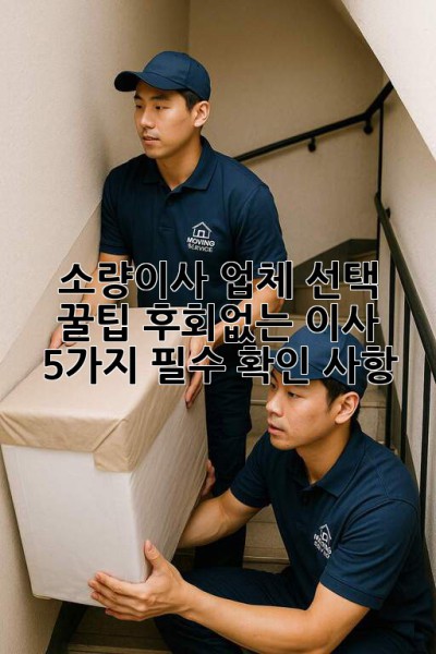 소량이사 업체 선택 꿀팁🍯: 후회없는 이사, 5가지 필수 확인 사항!