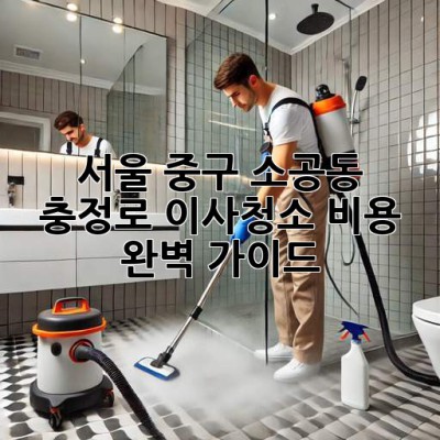 서울 중구 소공동, 충정로 이사청소 비용 & 완벽 가이드