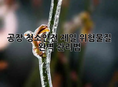공장 청소🛠️안전 제일! 위험물질 완벽 관리법💯