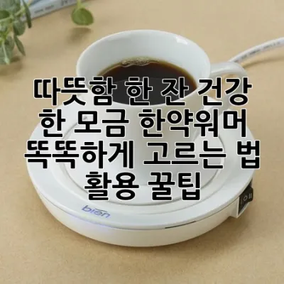 따뜻함 한 잔, 건강 한 모금! 한약워머 똑똑하게 고르는 법 & 활용 꿀팁🍯