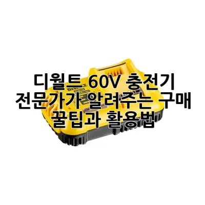 디월트 60V 충전기: 전문가가 알려주는 구매 꿀팁과 활용법