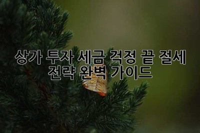 상가 투자, 세금 걱정 끝! 절세 전략 완벽 가이드