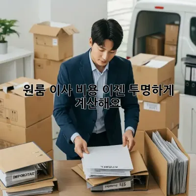 원룸 이사 비용, 이젠 투명하게 계산해요! 🤑