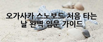 오가사카 스노보드, 처음 타는 날! 완벽 입문 가이드